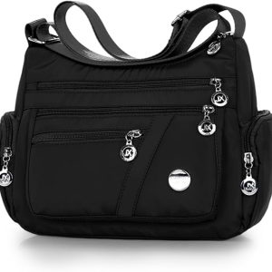 WITERY Nylon Crossboby Bags for Women - Waterproof Zipper Multi-Pocket Crossboby Purse Lightweight Shoulder Bag
