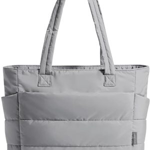 BAGSMART Tote Bag for Women, Lightweight Puffy Tote Bag with Compartments Shoulder Bag Handbag for Travel, Work, Gym