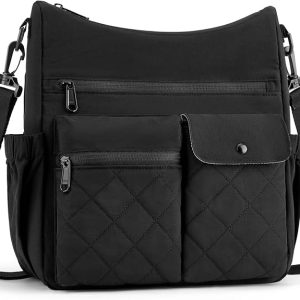 BAGSMART Nylon Crossbody Bags for Women, Handbags Shoulder Purses for Women, Travel Tote Bag with Multi Pockets