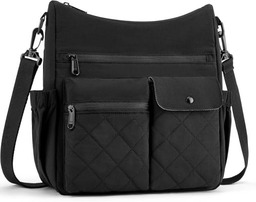 BAGSMART Nylon Crossbody Bags for Women, Handbags Shoulder Purses for Women, Travel Tote Bag with Multi Pockets