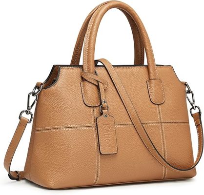 Kattee Genuine Leather Handbags for Women, Soft Hobo Satchel Shoulder Crossbody Bags Ladies Purses